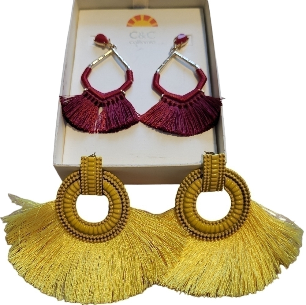 2 PR NWT Tassle earrings